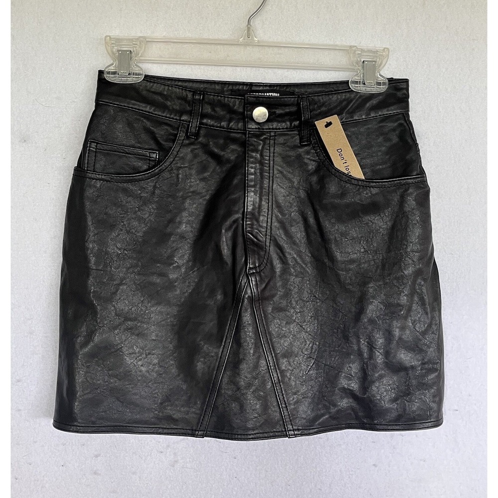 Reformation Black Sheep Leather Mini Skirt NWT! Sz 0 / Small